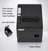 Mesin Printer Thermal 80mm Langsung dari Pabrik dengan USB 203dpi Barcode 1D/2D untuk Sistem Pencetakan Slip Transaksi Toko Retail
