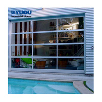 Puerta automática de aluminio con vidrio Low-E, seccional elevable, remoto para villas, precio fábrica