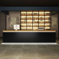 Comptoir de bar moderne en marbre éclairé par LED pour restaurant et hôtel, idéal pour centre commercial, garantie 10 ans