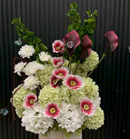 Boule de fleurs artificielle haut de gamme PPS, vert bordeaux blanc, pour mariage, décoration de centre de table pour événements