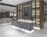 Armoires de cuisine modulaires Mdf laque armoire de cuisine stratifié de haute qualité à tirer armoire de cuisine rangement