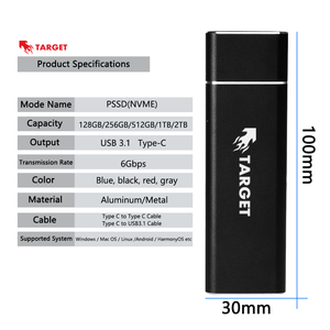 Disque dur SSD portable USB 3 Gen2 Type C, disque dur externe SSD en métal, 128 Go, 256 Go, 512 Go, 1 To, 2 To, produit électronique - Product Image 2