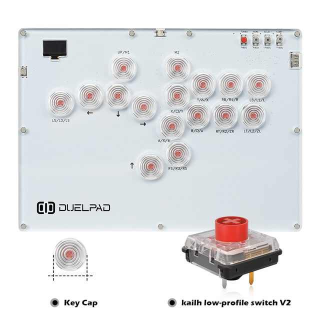 Transparent Acrylic Duelpad A16 Hot Sell Arcade Fight Stick for PC/Xbox/PS4/Switch /PS5