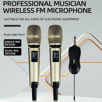 Micrófono Dinámico Inalámbrico UHF Profesional de Mano, con Cancelación de Ruido, Batería de Litio Recargable, Sistema de Karaoke Todo en Uno