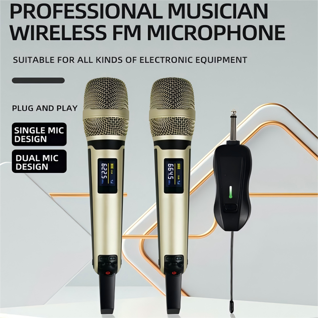 Professional Handheld UHF Wireless Dynamic Microphone Noise Cancelling Rechargeable Lithium Battery All-in-One Karaoke System