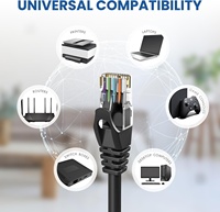 Cable de Red UTP RJ45 Cat6 de 0.5m, Cable Ethernet LAN para Switch, Router y Rack de Red