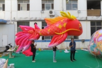 Ballon gonflable en forme de grue bleue, modèle de poisson tropical, en tissu Oxford avec lumière LED, 6-8 pieds, pour spectacle de défilé marin
