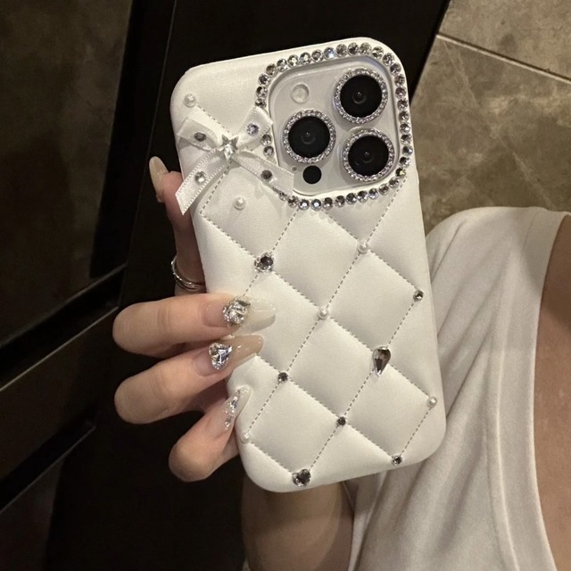 Diamond Rhinestone Phone case for Iphone 16 Pro Max Shockproof Phone Case Pu Leather Anti Scratch Phone Cover Case