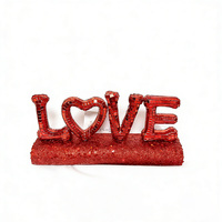 Décorations suspendues personnalisées faites à la main, écologiques, en sequins, miroir disco, lettre d'amour rouge pour la Saint-Valentin et les mariages
