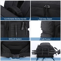 Sac à dos tactique de montagne grande capacité 50L en polyester Oxford respirant, imperméable et durable pour le voyage et la randonnée en extérieur