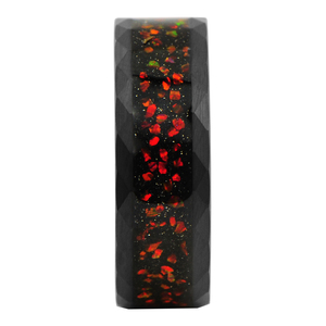 Bijoux de mode, anneaux en carbure de tungstène martelé noir de 8 mm avec incrustation d'<span class=keywords><strong>opale</strong></span> rouge pour hommes et femmes, cadeau de fiançailles, de mariage, d'anniversaire, de fête - Product Image 3