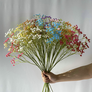 Fleurs artificielles de gypsophile 63cm en plastique multicolores pour accessoires de photographie de mariage et décoration intérieure - Product Image 1