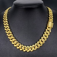 Collar de Cadena Cubana de Aleación para Hombre, Oro y Plata, Alto Brillo, Joyería Hip Hop, Accesorios de Moda, Regalo de Joyería