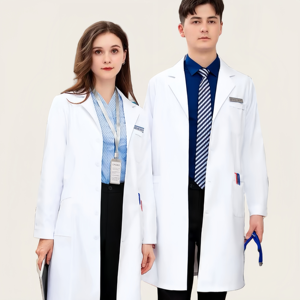 Vente en gros blouse blanche haut de gamme Vêtements de médecin pour hommes et femmes Salon de beauté Dentaire Chirurgien plasticien Oral Vêtements de travail Vêtements de laboratoire - Product Image 3