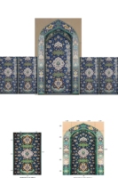 Panneaux de carreaux islamiques en céramique 5x5 faits à la main motif personnalisé pour la décoration murale intérieure et extérieure pour les bordures