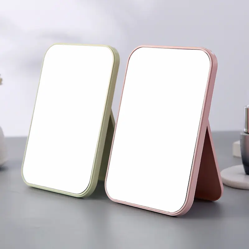 Specchio rettangolare pieghevole per trucco colorato da tavolo per il viso ad alta lista portatile