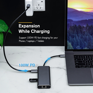 8-in-1 Multiport <span class=keywords><strong>Adapter</strong></span> Loại C để RJ45 4K 60Hz <span class=keywords><strong>HDMI</strong></span> <span class=keywords><strong>USB</strong></span> 3.0 SD TF PD <span class=keywords><strong>USB</strong></span> Hub - Product Image 3