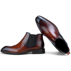 Botas <span class=keywords><strong>Chelsea</strong></span> de piel auténtica hechas a mano para hombre, de alta calidad, a la moda, novedad de <span class=keywords><strong>2020</strong></span> - Product Image 1