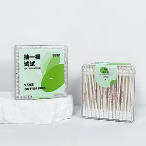 252Pcs High Quality Biodegradable Bamboo Ear Buds Cleaning Sticks Q Tip White Swab Cotton Bud