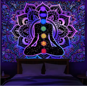 定制编织白色黑色太阳月亮挂毯塔罗牌壁挂占卜巫术印花床罩垫 - Product Image 4