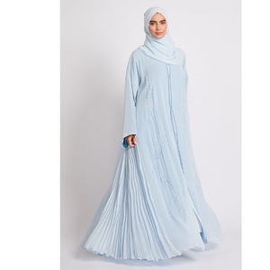 Robe musulmane décontractée élégante et ornée à coupe évasée pour femme, ouverte sur le devant, personnalisée par LEDUO - Product Image 1