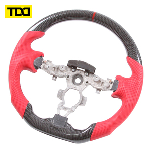 Volant personnalisable TDD compatible avec Nissan Sylphy 350z Teana Racing, cuir, fibre de carbone, sport, fond plat, plusieurs couleurs - Product Image 4