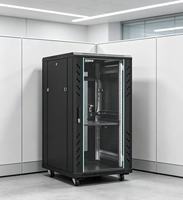 Kabinet Jaringan Lantai 18U 19-Inci, Rak Server Baja Karbon Cold-Rolled 600 X 800 X 978 mm
