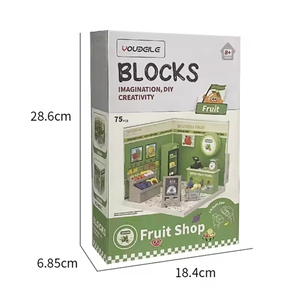 Mini-monde miniature à assembler soi-même, mini-boutique de fruits, <span class=keywords><strong>maison</strong></span>, jouets de construction faits à la main, jouets éducatifs créatifs, cadeau pour enfants - Product Image 6