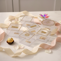 Boîte en plastique PET rectangulaire transparente de petite taille, écologique et recyclable, avec dorure à chaud, pour cadeaux de mariage, bonbons, bougies, artisanat