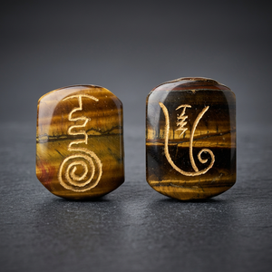 Fuente de Ágata Ojo de Tigre |   Set de Maestro de Reiki Tallado y Souvenir de Piedras Preciosas con Temática de Amor y Feng Shui en Venta Online - Product Image 3