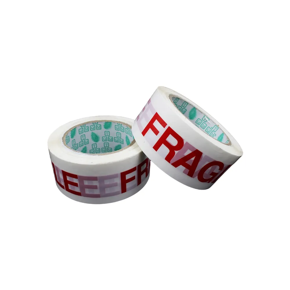 Scatole di plastica trasparente che spediscono nastro da imballaggio con nastro stampato con Logo personalizzato Fragile Bopp per la sigillatura del cartone