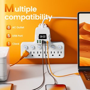 耐火性USB充電電源タップ、サージプロテクターとタイマー付き、家庭およびオフィス用高出力延長ソケット（卸売） - Product Image 2
