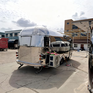 Remorque mobile de vente de nourriture à 4 roues en acier inoxydable pour les zones panoramiques, les places, la vente de thé au lait, de hot-dogs, de glaces, personnalisable - Product Image 1