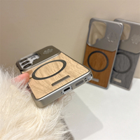 Étui de téléphone Samsung S26 Ultra en cuir motif noyer, sans bordure, avec refroidissement, coque de protection S26
