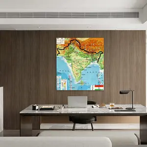 Peta dinding seni peta gantung India digunakan untuk kantor perusahaan