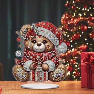 Acrilico inverno piccolo orso doppio lato trapano diamante arte 5D fai da te tavolo in piedi ornamento artigianale - Product Image 5