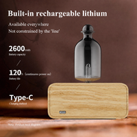 Diffuseur d'huiles essentielles commercial personnalisable en bois de hêtre 30 ml, sans eau, silencieux, rechargeable, nébulisation à air froid, LED, pour la maison
