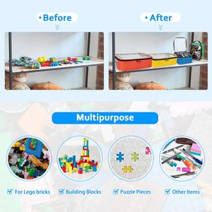 Sac organisateur de stockage de jouets compatible avec les briques <span class=keywords><strong>Lego</strong></span>, étui organisateur de voyage pour blocs de construction, sac de rangement de jouets blocs - Product Image 5