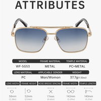 Lunettes de soleil unisexes de haute qualité avec logo personnalisé, monture en métal pleine bordure, légères, UV400, anti-radiation, confortables, tendance, design