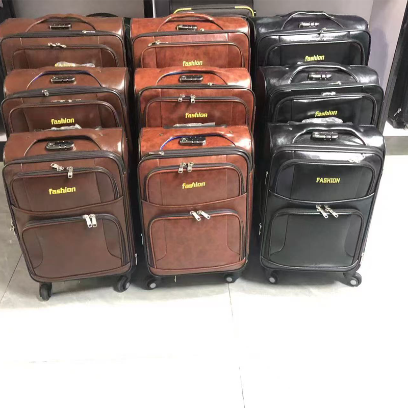 3pcs 20/24/28 Inch Leather Suitcase Set 4 Wheels Luggage PU Suitcase Trolley Bag