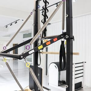Fitlynx Durable V5 Pilates Reformer Half Trapeze <span class=keywords><strong>360</strong></span> Cama de núcleo giratorio sin límites Estudio comercial Aluminio negro con torre - Product Image 3