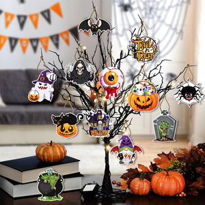 Décoration suspendue personnalisable en acrylique imprimé UV pour fête d'Halloween, festival des fantômes, thème terreur, vente en gros - Product Image 2
