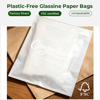 Sac en papier glassine compostable, emballage biodégradable pour vêtements, pour une marque de mode durable