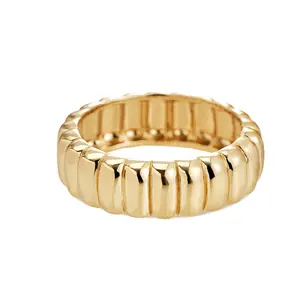 14/18K позолоченное Вермейл 925 стерлингового серебра изящное минималистское женское модное Ювелирное кольцо для женщин