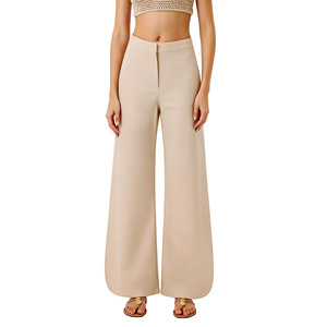 <span class=keywords><strong>Pantaloni</strong></span> Palazzo da Donna a Vita Alta <span class=keywords><strong>con</strong></span> Spacco Laterale, Gamba Larga, Chiusura <span class=keywords><strong>con</strong></span> Zip, Casual, da Ufficio, a Zampa, Lunghi - Product Image 1