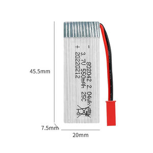 הספק גבוה <span class=keywords><strong>802042</strong></span> 25c 500mah 550mah 2.04wh <span class=keywords><strong>3.7v</strong></span> נ נ "ט li-פולימר חבילה הסוללה rc צעצועים - Product Image 6