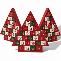 Boîte de calendrier de l'avent de Noël personnalisée, 24 tiroirs, carton rigide, emballage cadeau cosmétique, vente en gros