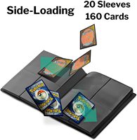 Carpeta de tarjetas coleccionables pequeñas-Álbum de 4 bolsillos para guardar 160 tarjetas en fundas pesadas, Mini Carpeta de tarjetas de béisbol con fundas para Fo