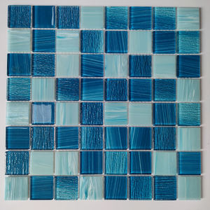 Nuove Piastrelle Moderne per Pareti <span class=keywords><strong>e</strong></span> Pavimenti in Vetro Termofuso Verde Blu per Esterni, Mosaico in Vetro Stampato a Mano per Piscine - Product Image 5