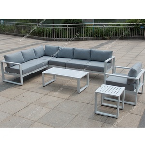 Divano moderno con divano e divano <span class=keywords><strong>da</strong></span> esterno con rivestimento a polvere bianca e divano <span class=keywords><strong>da</strong></span> <span class=keywords><strong>giardino</strong></span> in alluminio a forma di L - Product Image 2